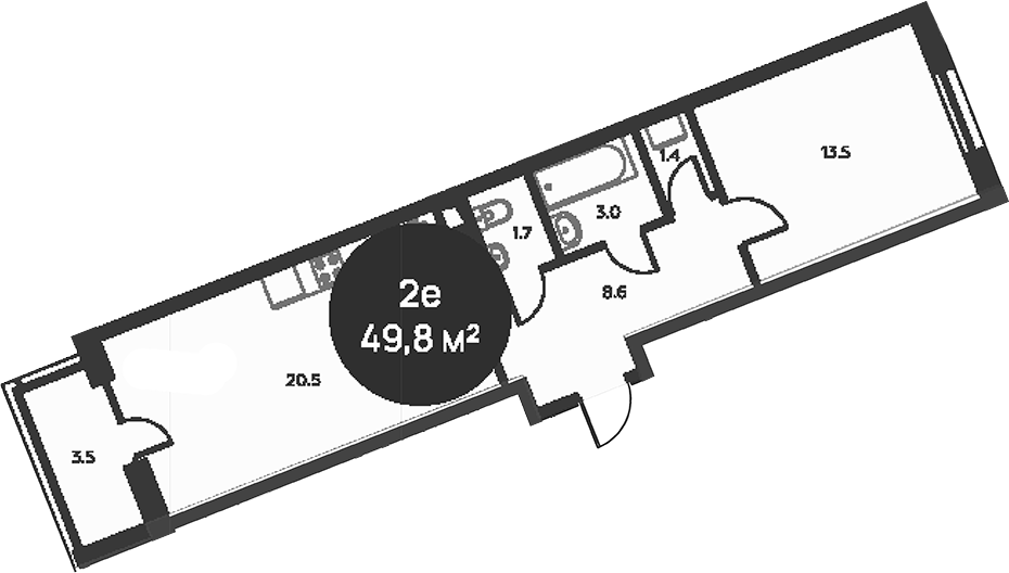 Планировка — Павлово 3, 2-комн., 49 м²