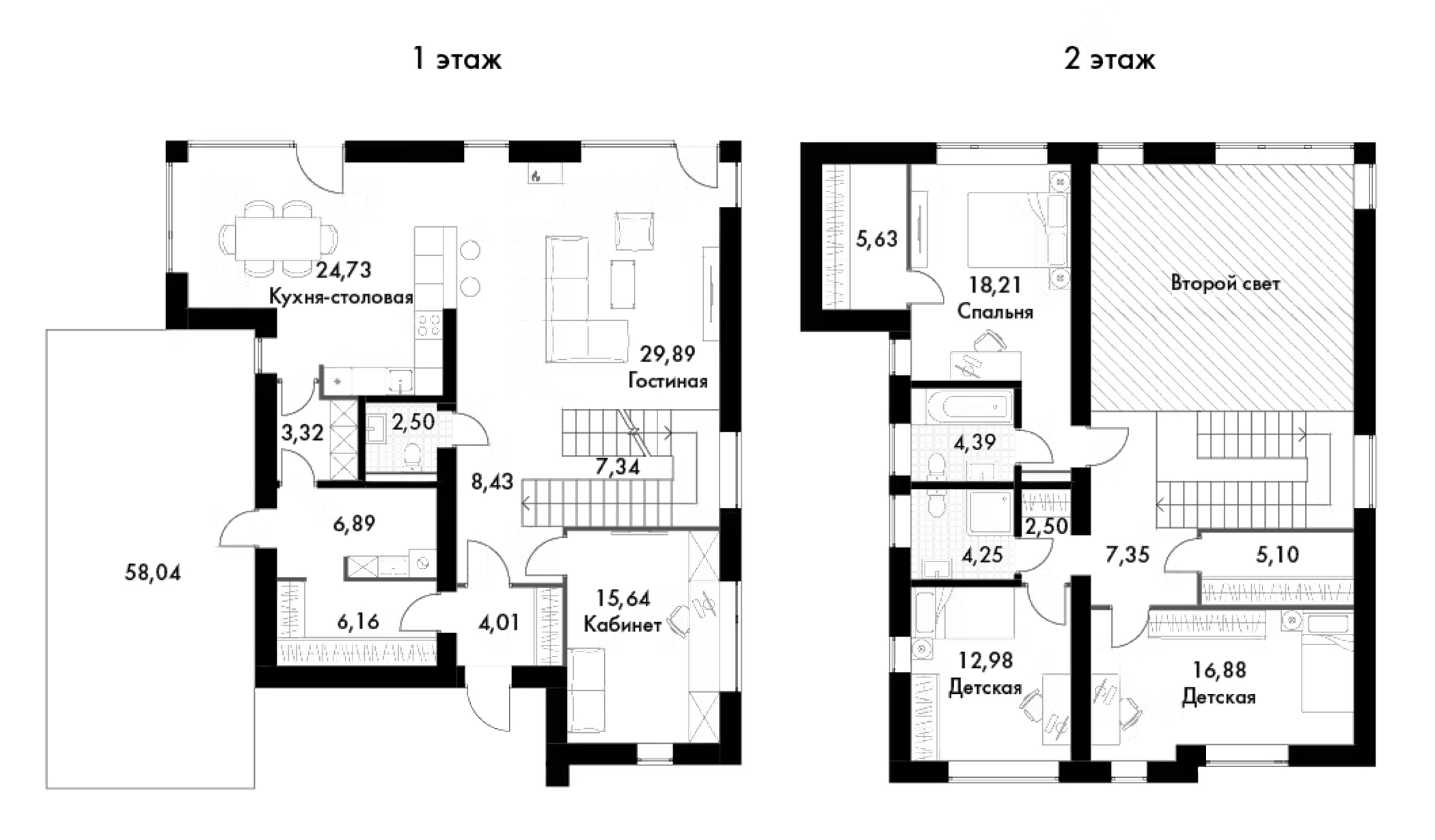 Планировка — Коттеджный поселок Сабурово Клаб, 5-комн., 177 м²