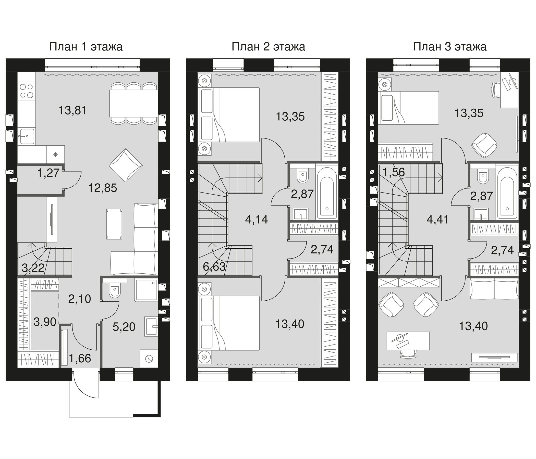 Планировка — Мартемьяново Клаб, 4-комн., 125 м²