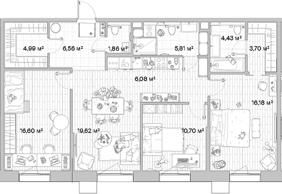 Планировка — МЫС, 4-комн., 97 м²