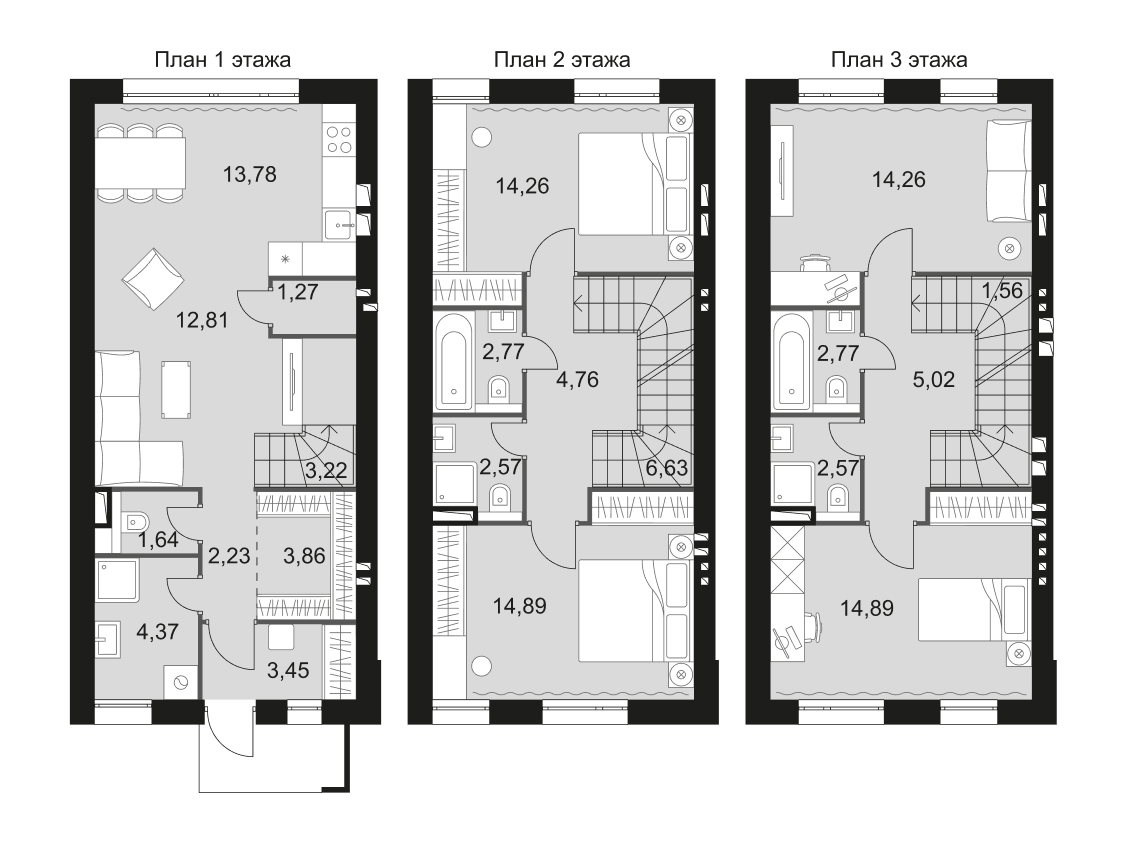 Планировка — Мартемьяново Клаб, 4-комн., 134 м²