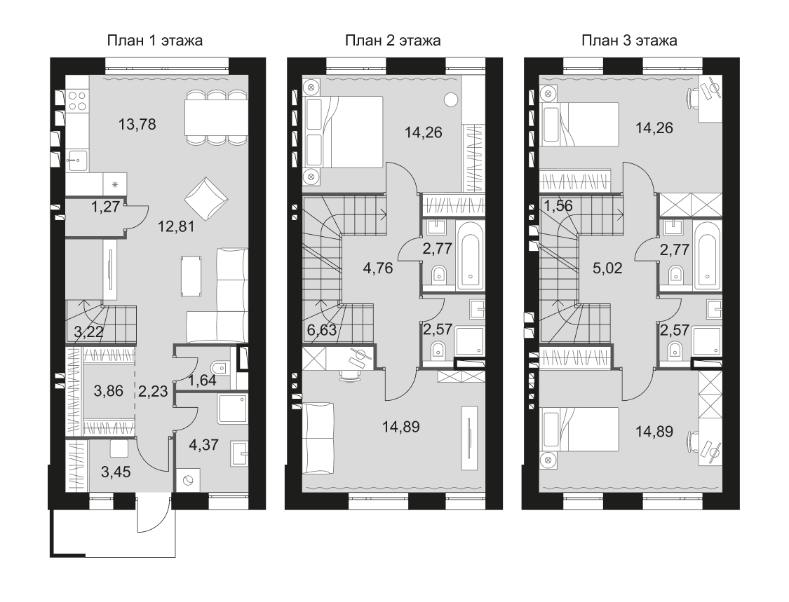 Планировка — Мартемьяново Клаб, 4-комн., 134 м²