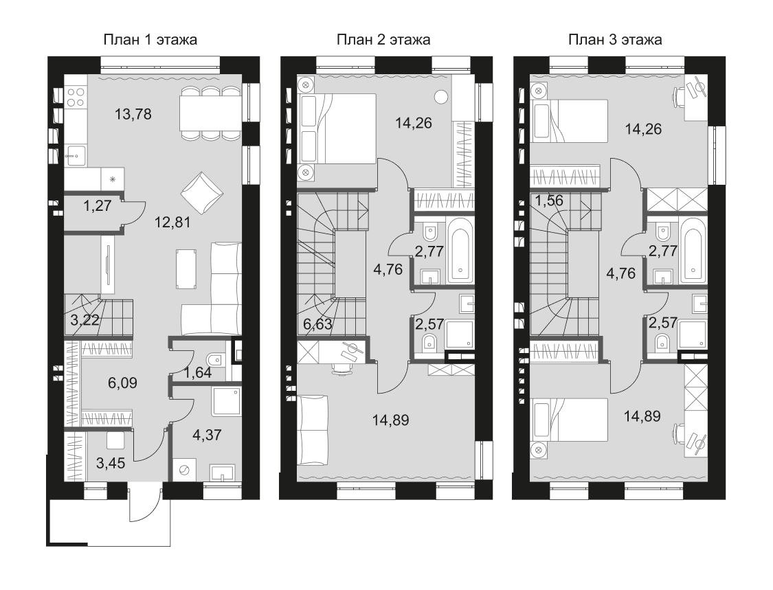 Планировка — Мартемьяново Клаб, 4-комн., 131 м²