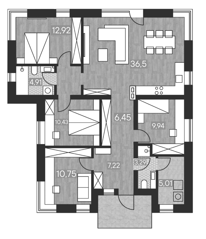 Планировка — Коттеджный поселок Riga Holiday, 4-комн., 105 м²