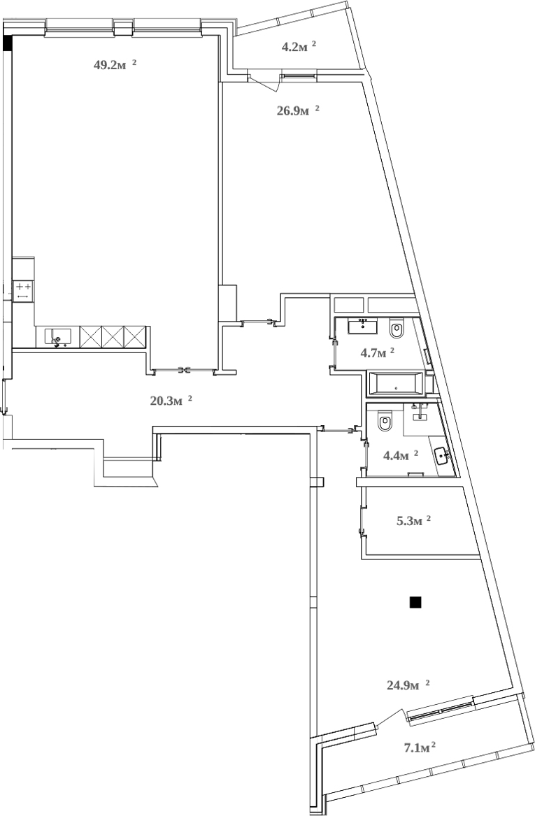 Планировка — RIVER HOUSE Щелково, 3-комн., 139 м²