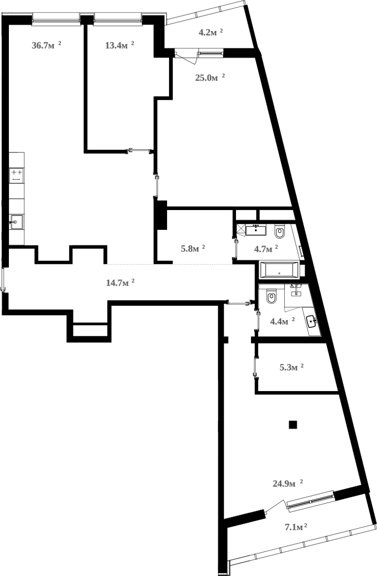 Планировка — RIVER HOUSE Щелково, 4-комн., 139 м²