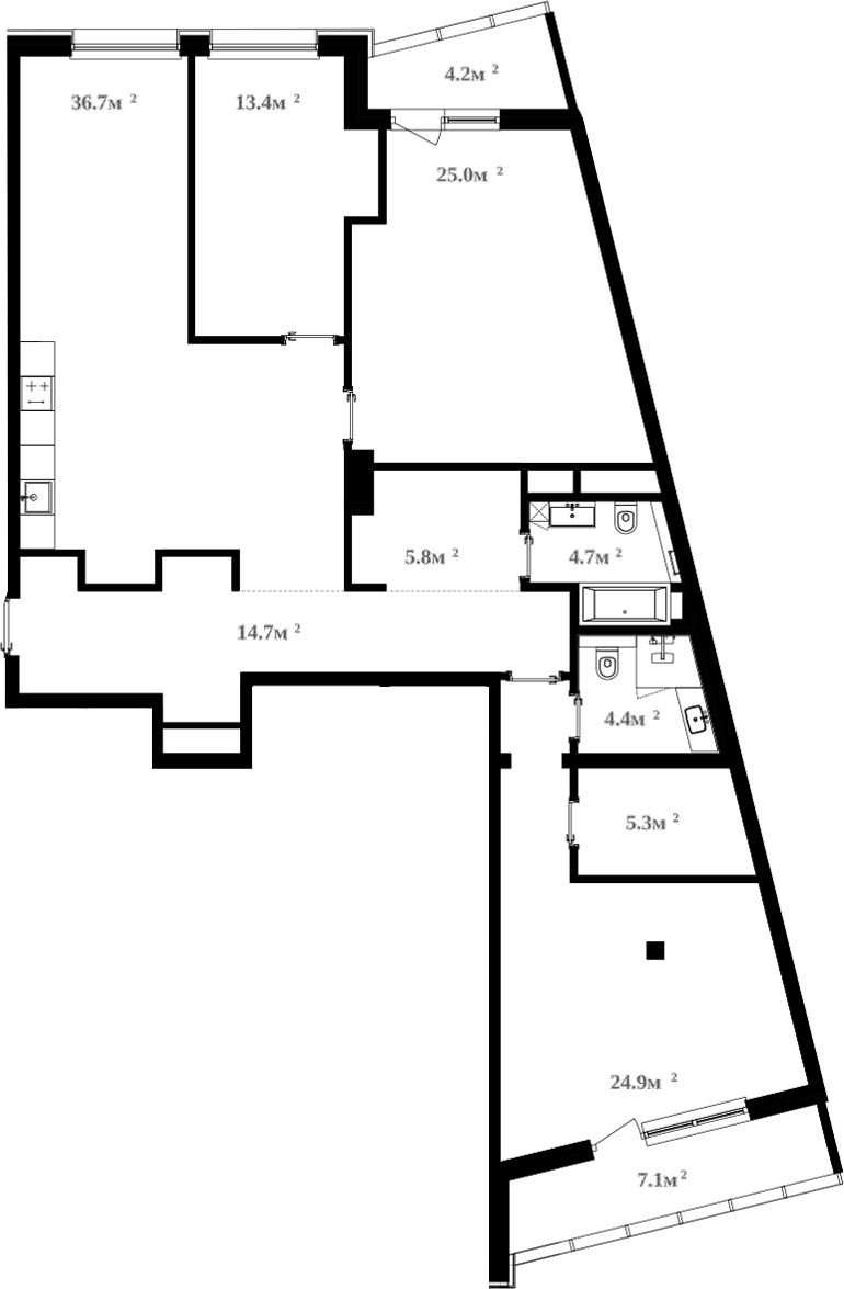 Планировка — RIVER HOUSE Щелково, 4-комн., 138 м²