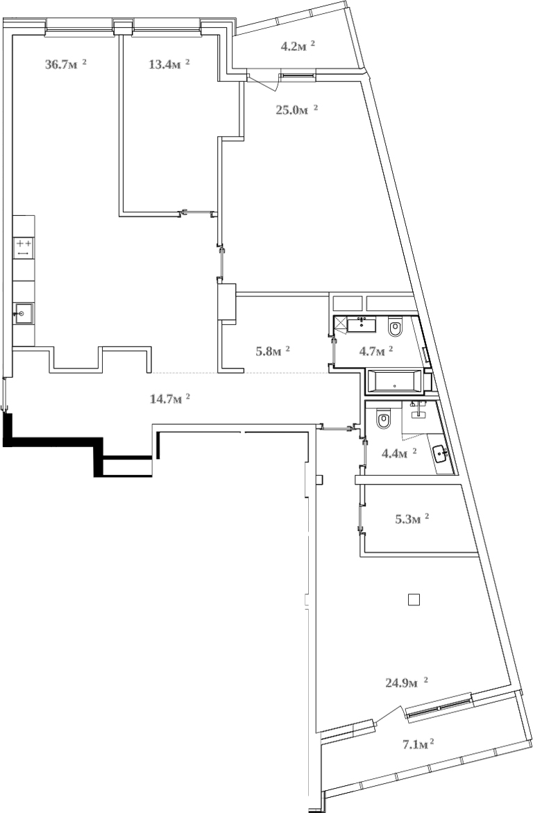Планировка — RIVER HOUSE Щелково, 4-комн., 137 м²