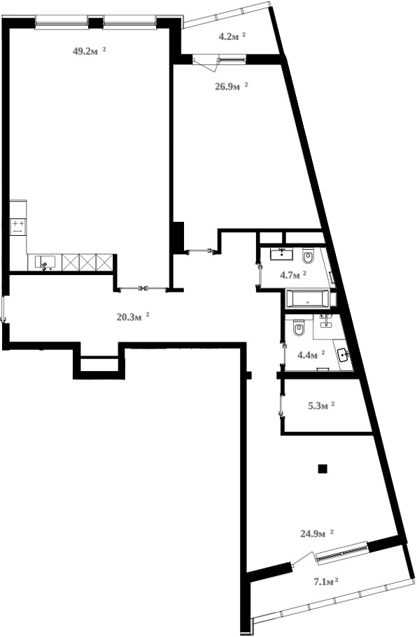 Планировка — RIVER HOUSE Щелково, 3-комн., 138 м²