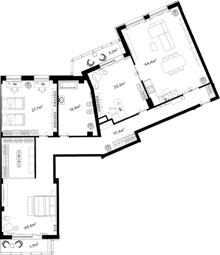 Планировка — RIVER HOUSE Щелково, 4-комн., 177 м²