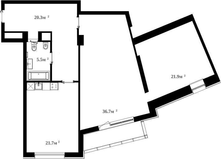 Планировка — RIVER HOUSE Щелково, 3-комн., 106 м²