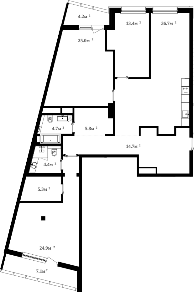 Планировка — RIVER HOUSE Щелково, 4-комн., 139 м²