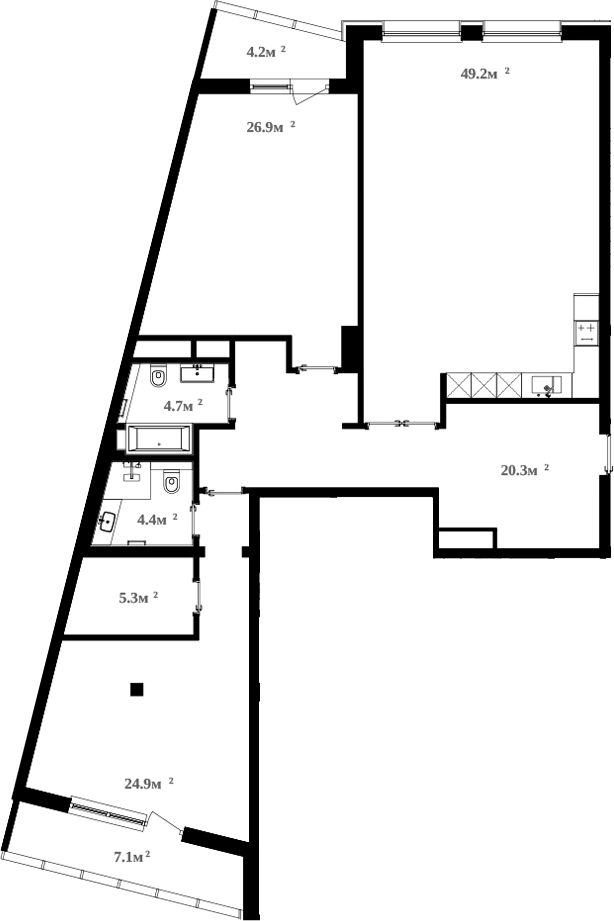 Планировка — RIVER HOUSE Щелково, 3-комн., 138 м²