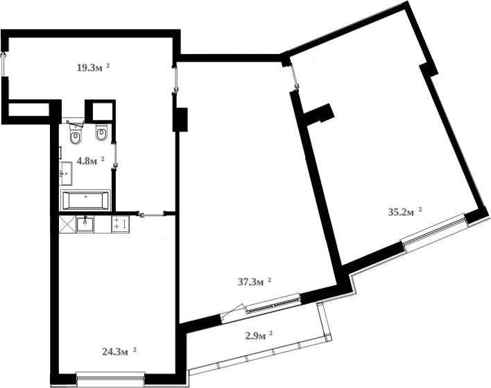 Планировка — RIVER HOUSE Щелково, 3-комн., 121 м²