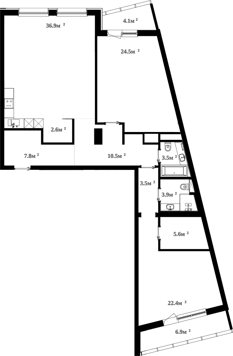 Планировка — RIVER HOUSE Щелково, 3-комн., 121 м²