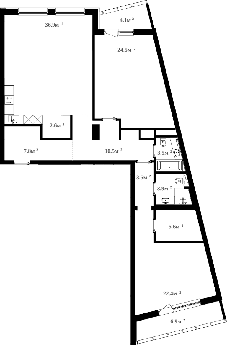 Планировка — RIVER HOUSE Щелково, 3-комн., 121 м²