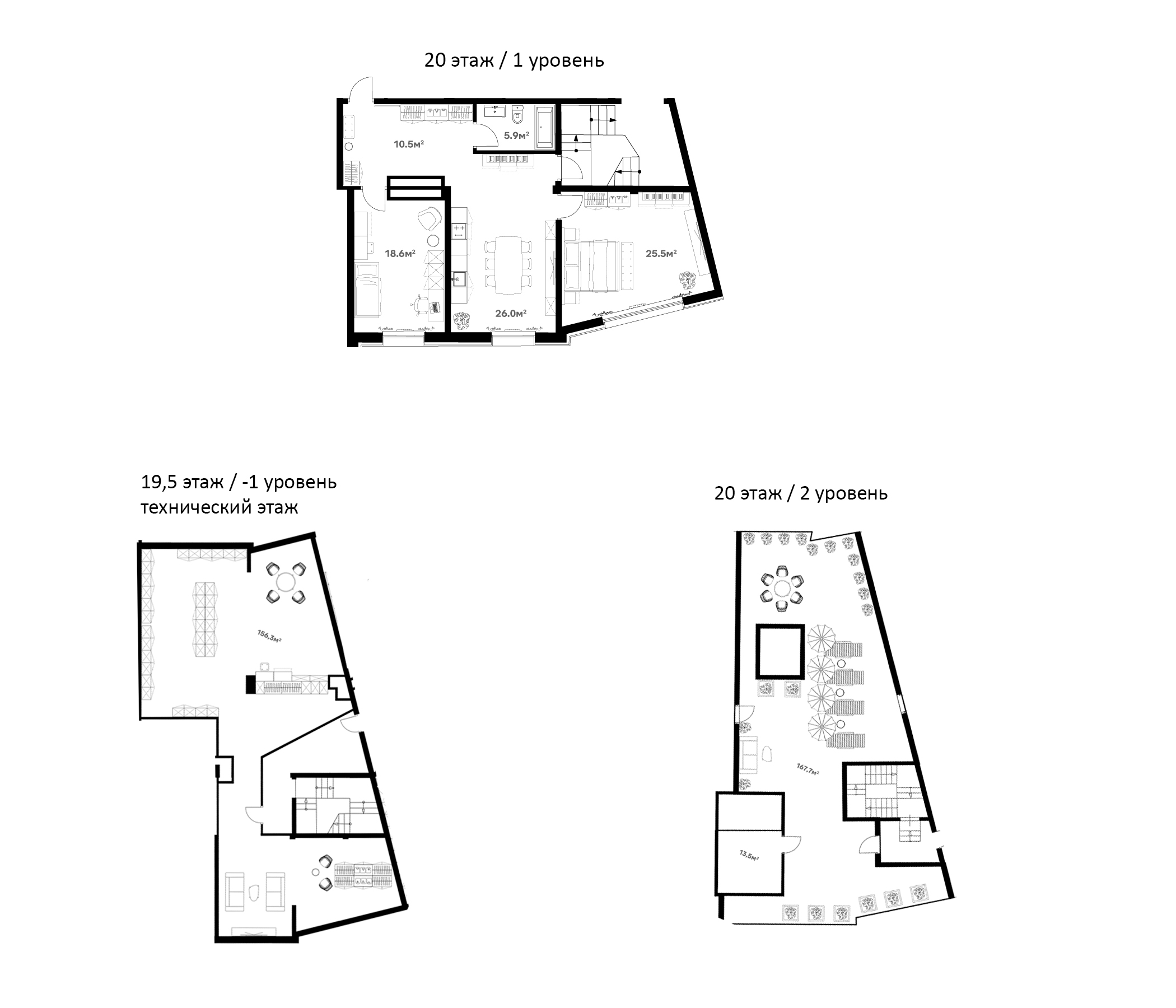 Планировка — RIVER HOUSE Щелково, 3-комн., 87 м²