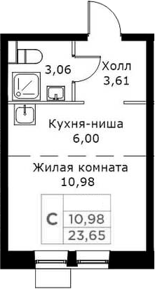 Планировка — КИТ, Студия, 24 м²