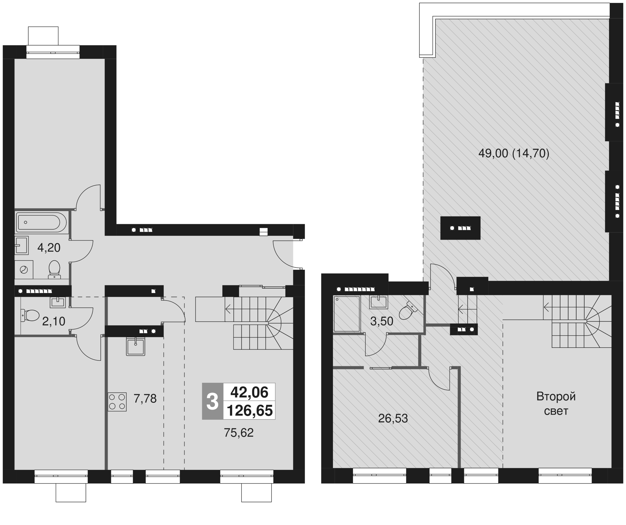 Планировка — Мартемьяново Клаб, 4-комн., 112 м²