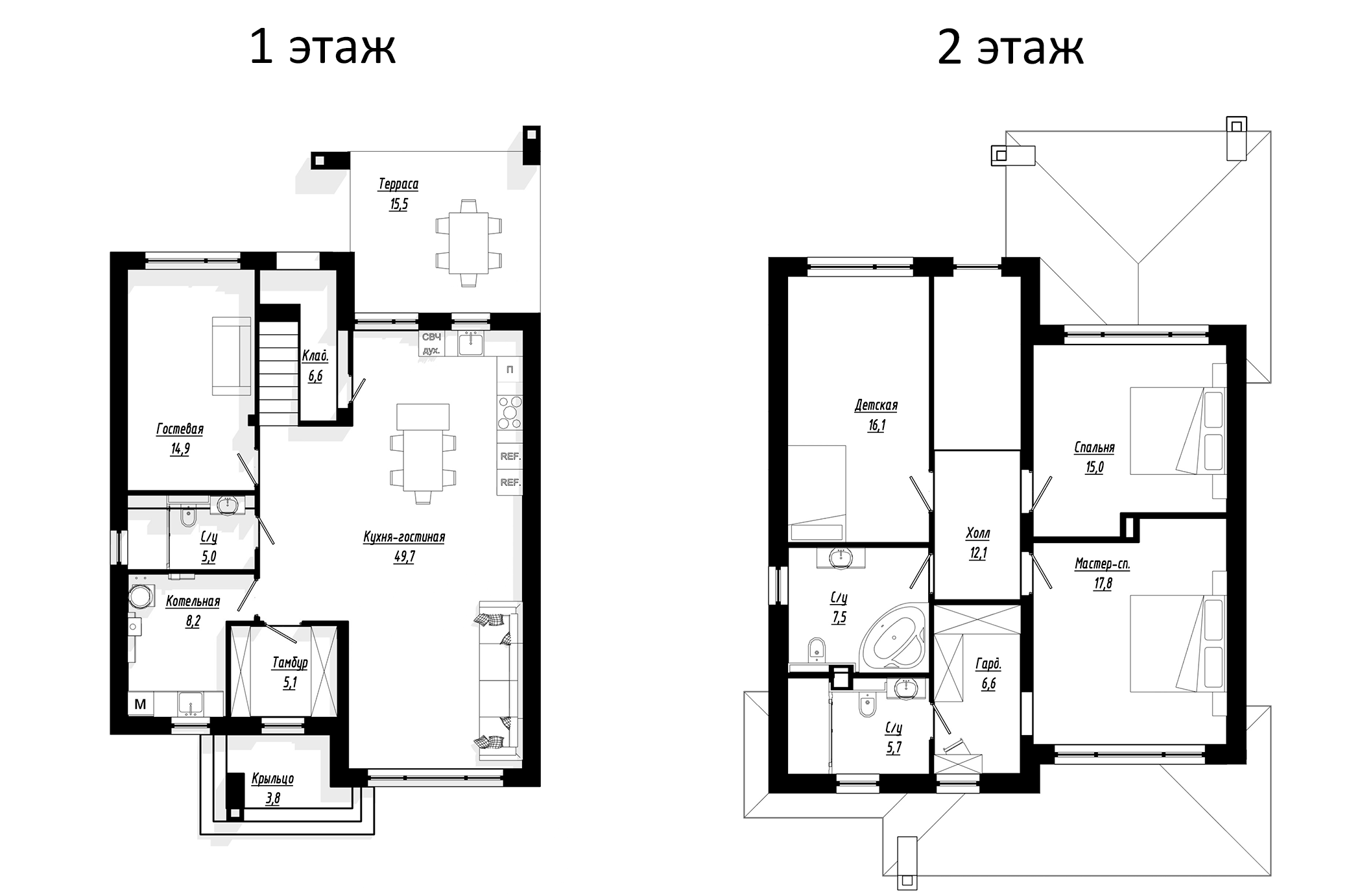 Планировка — Коттеджный поселок Сходня Country Club, 4-комн., 170 м²