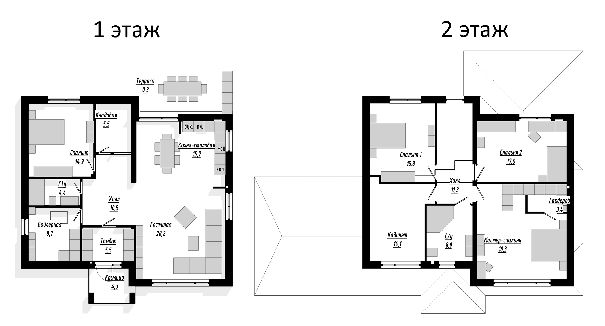 Планировка — Коттеджный поселок Сходня Country Club, 5-комн., 205 м²