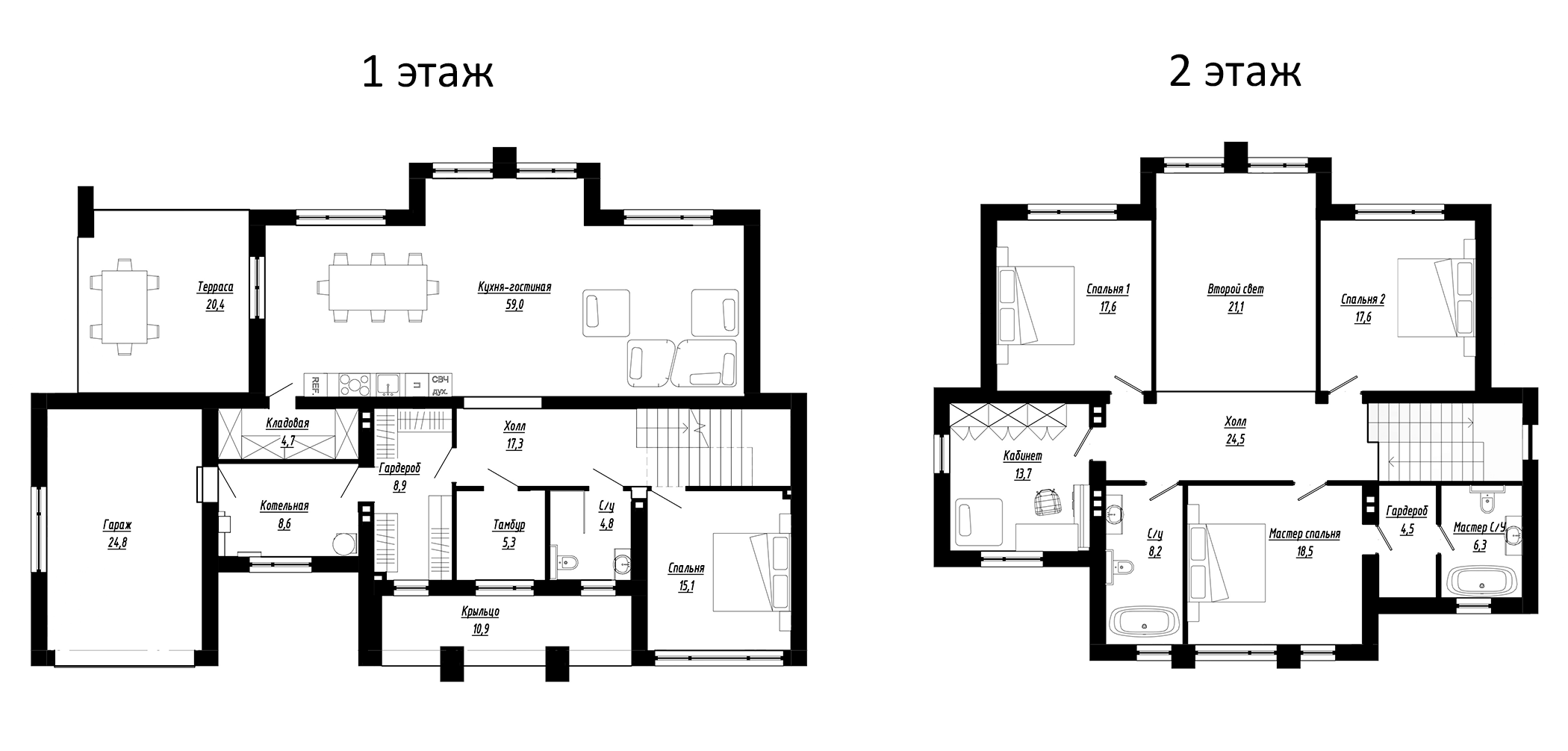 Планировка — Коттеджный поселок Сходня Country Club, 5-комн., 285 м²
