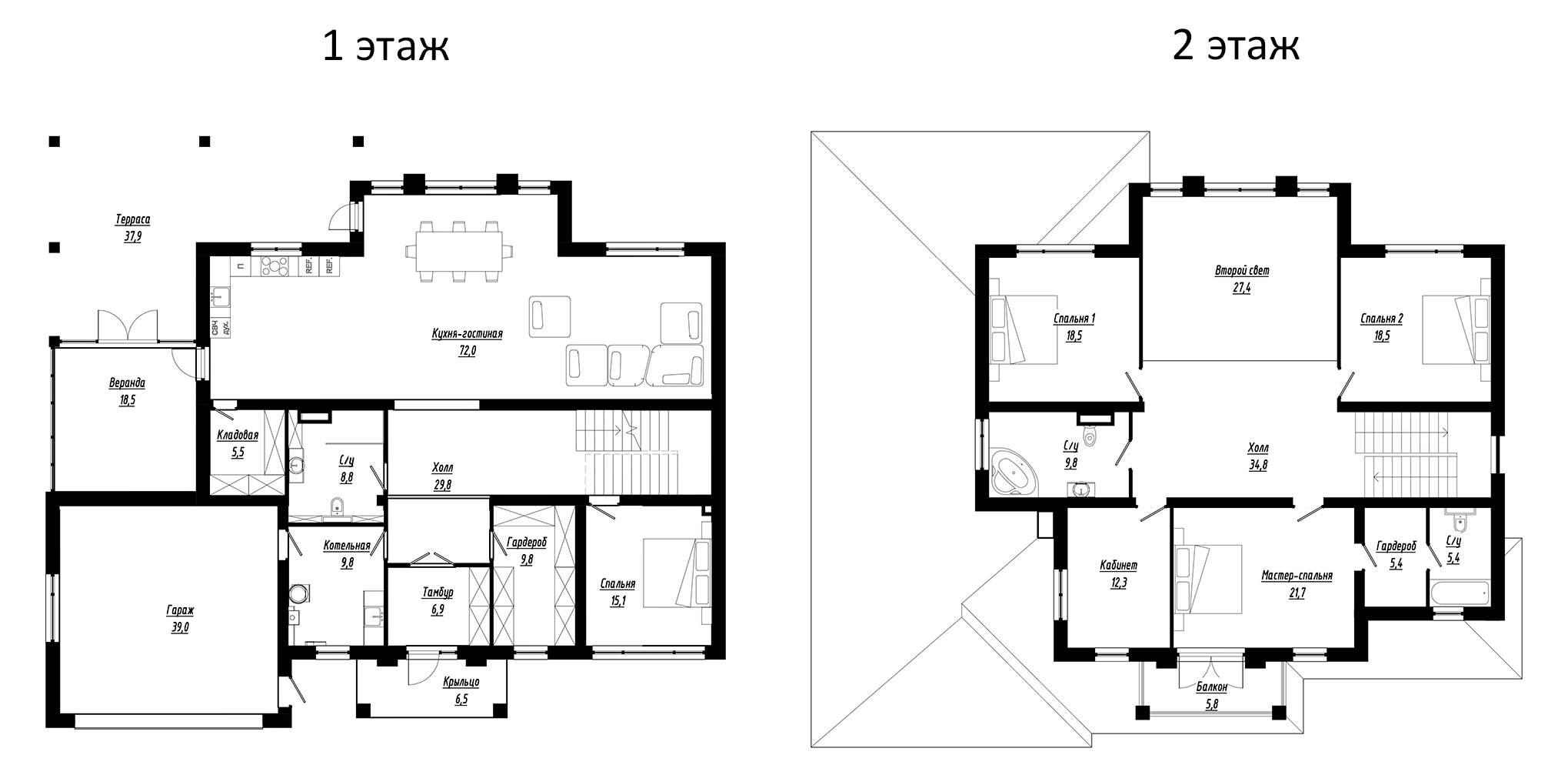 Планировка — Коттеджный поселок Сходня Country Club, 5-комн., 352 м²