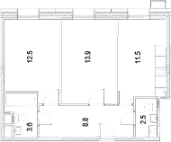 Планировка — Движение Тушино. Спартак, 2-комн., 53 м²