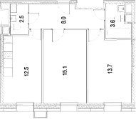 Планировка — Движение Тушино. Спартак, 2-комн., 55 м²