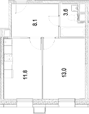 Планировка — Движение Тушино. Спартак, 1-комн., 37 м²