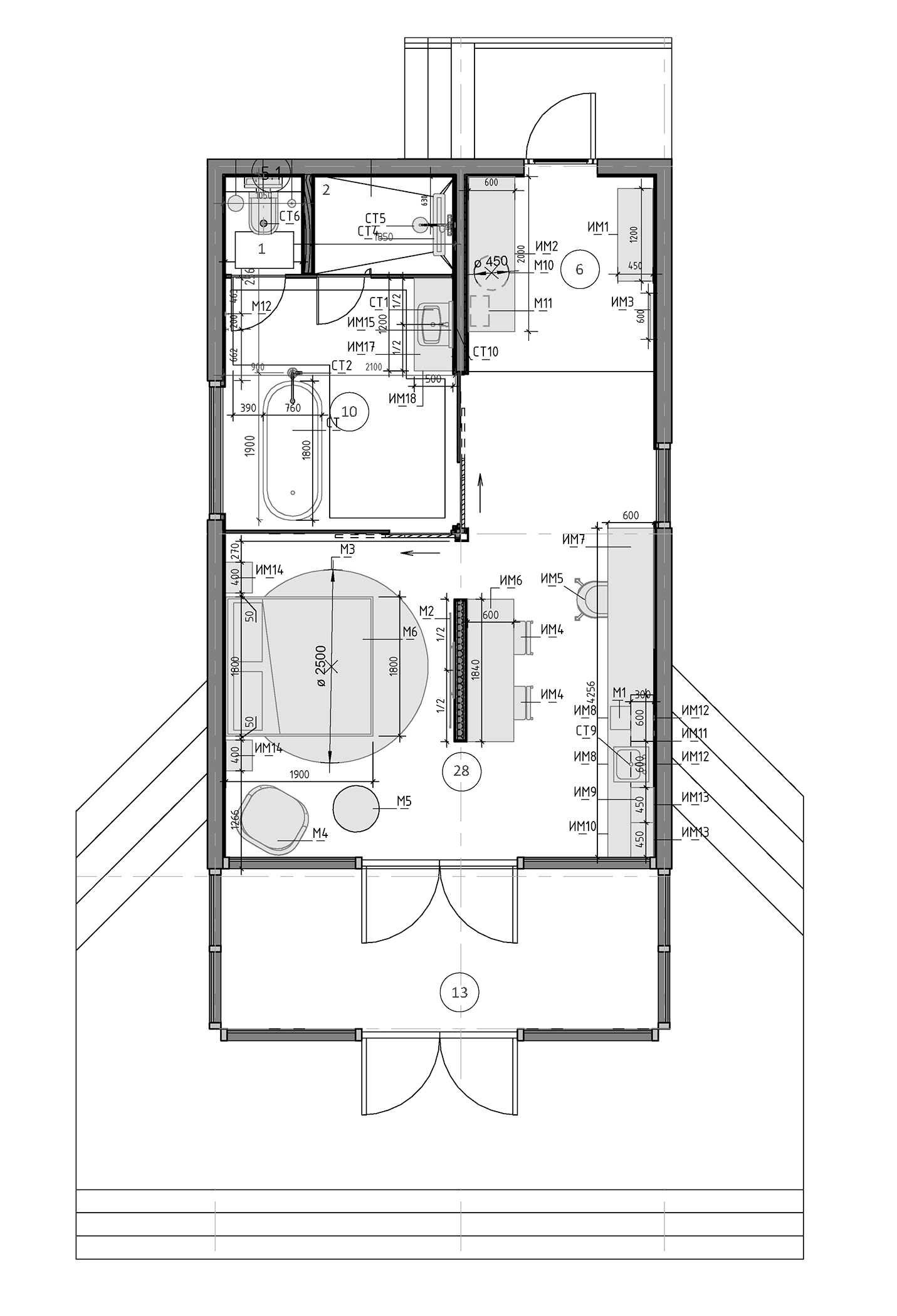 Планировка — Парк-отель Экоранчо, 1-комн., 77 м²