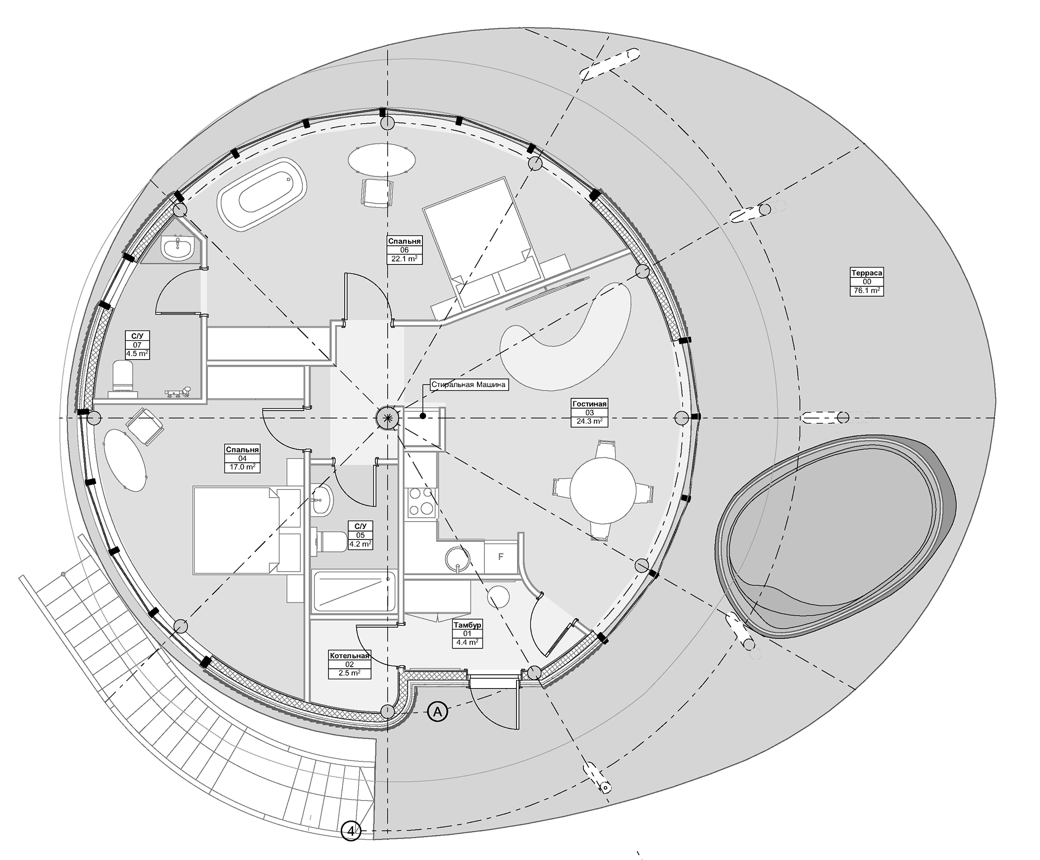 Планировка — Парк-отель Экоранчо, 2-комн., 92 м²