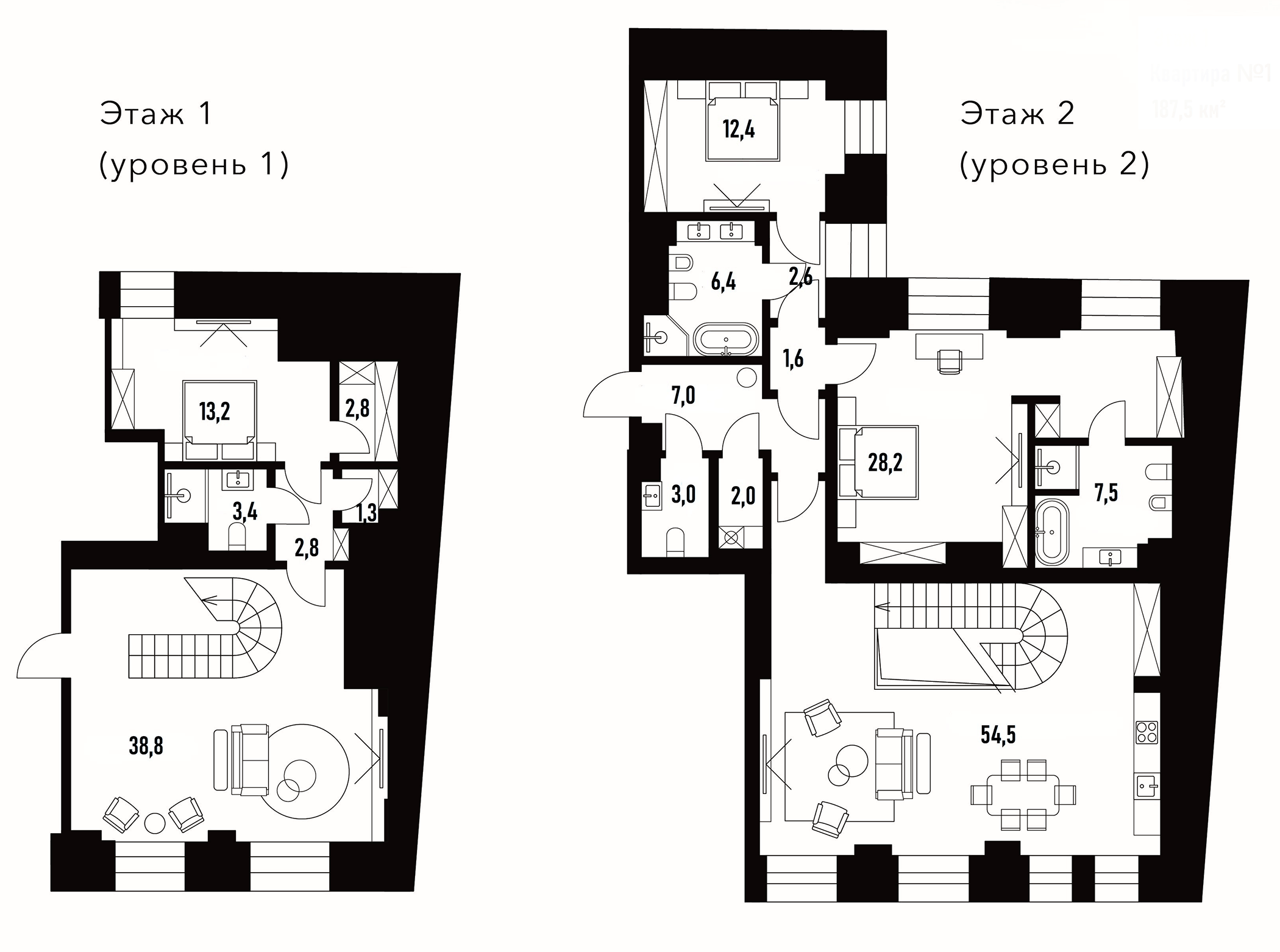 Планировка — Хлебный 19, 5-комн., 188 м²