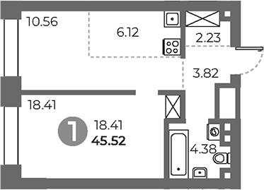 Планировка — Павелецкая от Гранель, 2-комн., 46 м²
