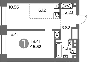 Планировка — Павелецкая от Гранель, 2-комн., 46 м²