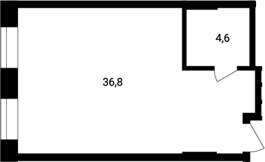 Планировка — Резиденции архитекторов, Студия, 41 м²