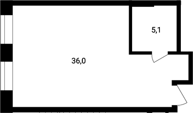 Планировка — Резиденции архитекторов, Студия, 41 м²