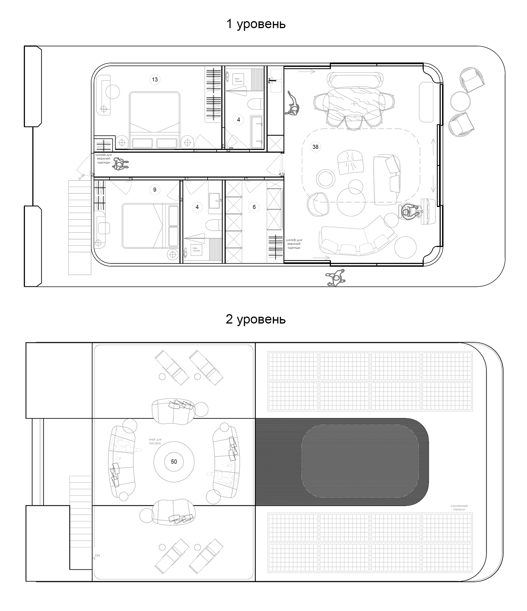 Планировка — Коттеджный поселок Houseboat, 2-комн., 85 м²