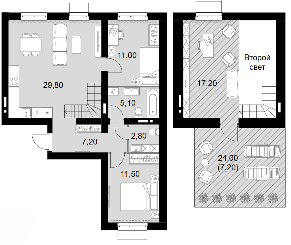 Планировка — Апрелевка Клаб, 4-комн., 85 м²
