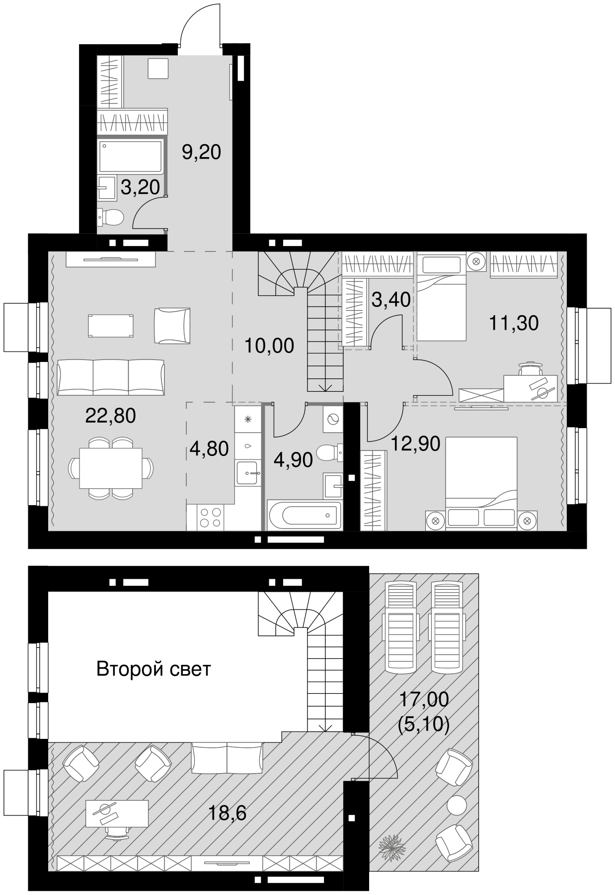 Планировка — Апрелевка Клаб, 4-комн., 101 м²