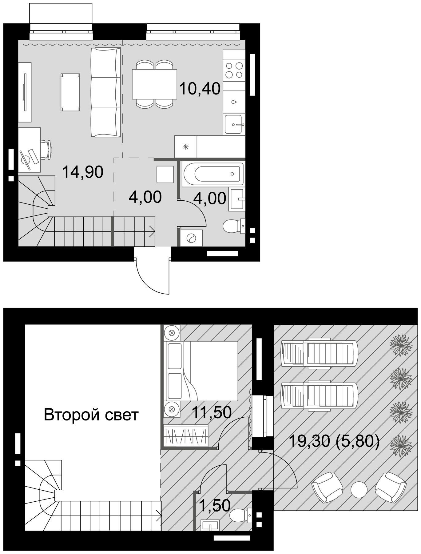 Планировка — Апрелевка Клаб, 2-комн., 46 м²