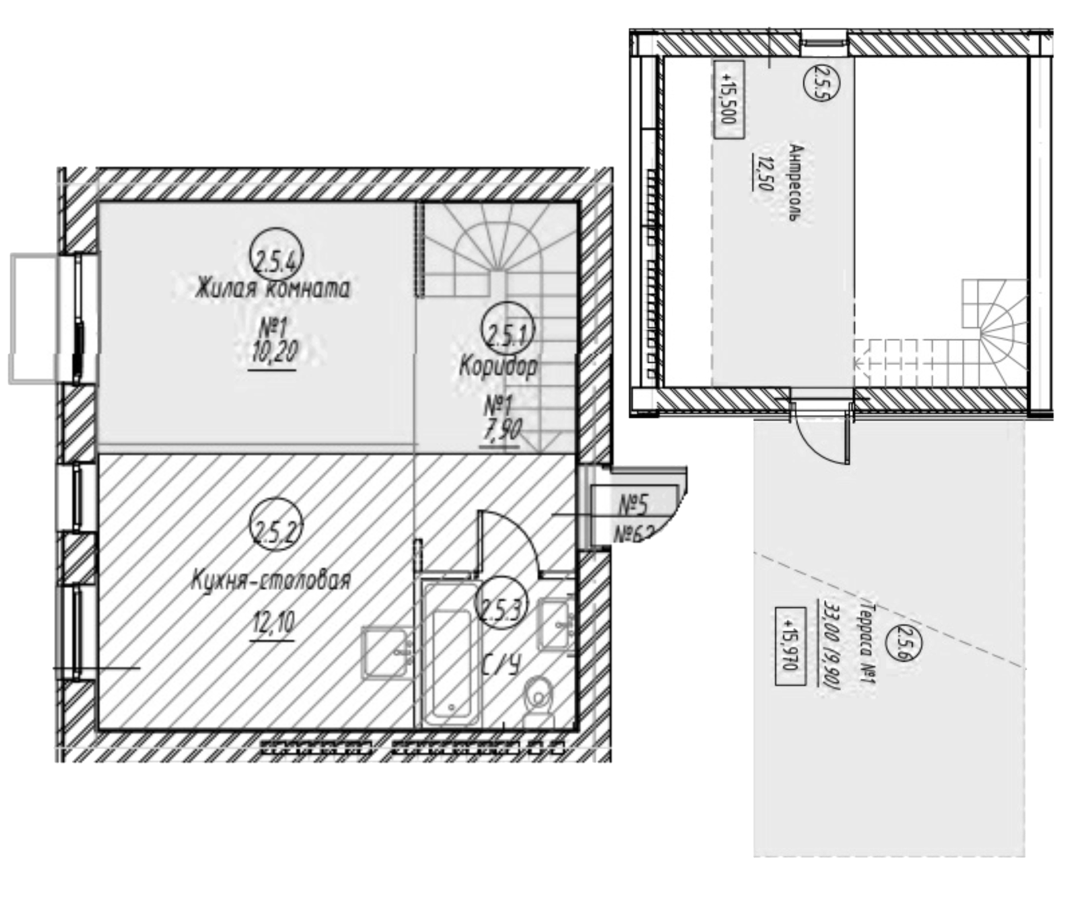 Планировка — Апрелевка Клаб, 2-комн., 46 м²