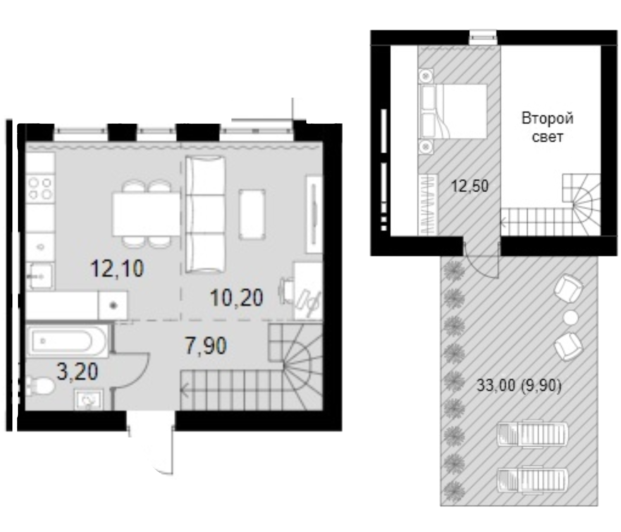 Планировка — Апрелевка Клаб, 2-комн., 46 м²