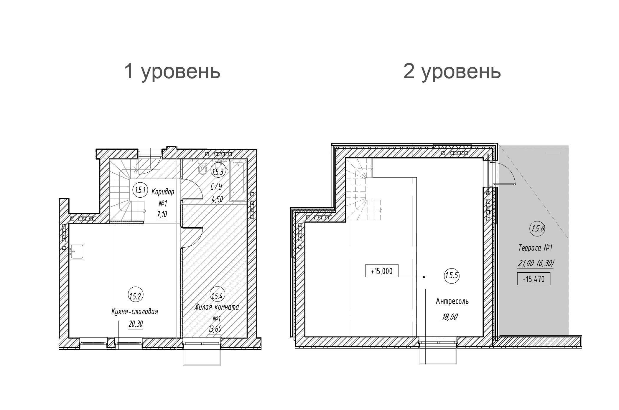 Планировка — Апрелевка Клаб, 2-комн., 64 м²