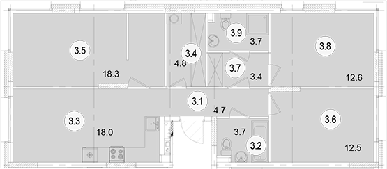 Планировка — Коллекция, 3-комн., 82 м²