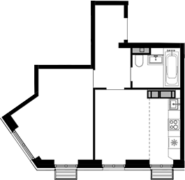 Планировка — Новая Звезда, 2-комн., 42 м²