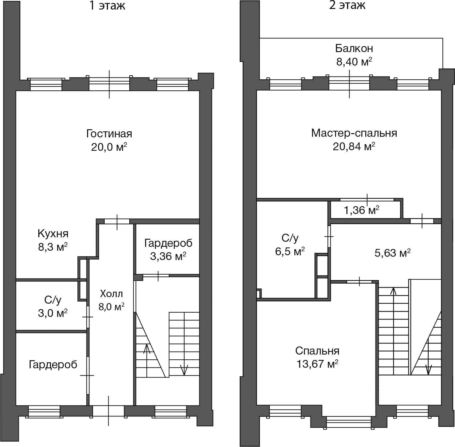 Планировка — Ново-Никольское, 2-комн., 101 м²