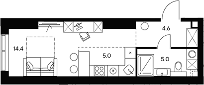 Планировка — НЕКСУС от Аквилон, Студия, 29 м²