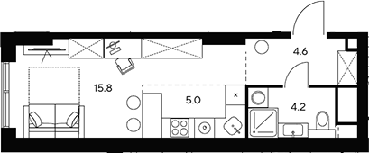 Планировка — НЕКСУС от Аквилон, Студия, 30 м²