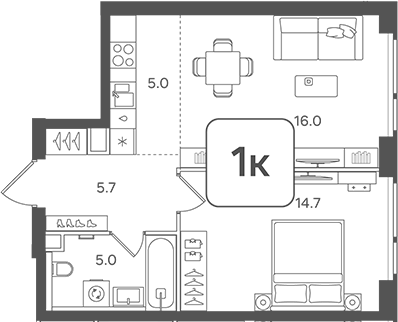 Планировка — Назаре. Мангазея в Богородском, 2-комн., 46 м²